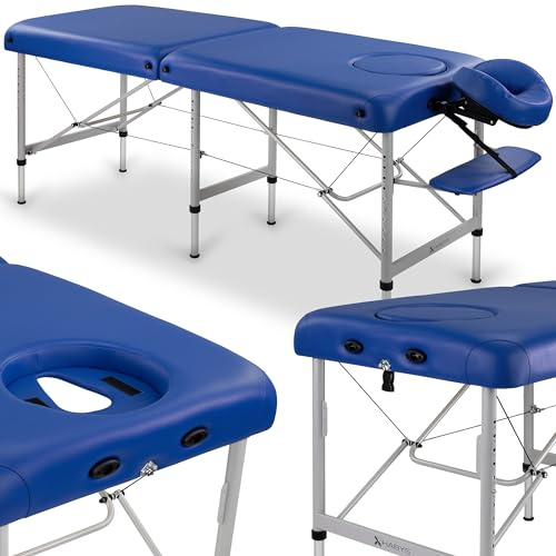 HABYS Medmal, 2 Zonen Aluminium Massageliege, Massageliege Klappbar, Massagetisch, Massagebank, Vollausstattung, 210 x 70 x 91 cm, Belastung bis 450 kg, MDR-Zertifizieriung