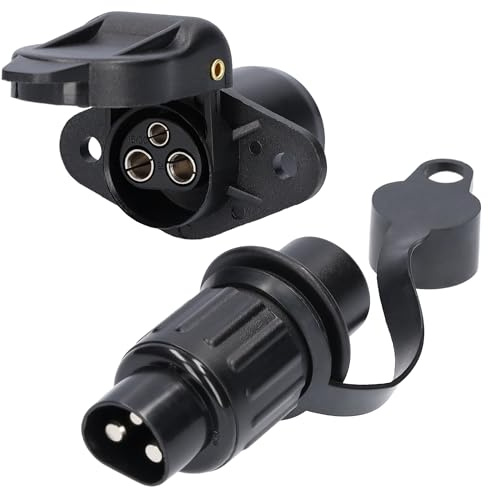 3 polige Steckdose + Stecker nach DIN 9680 PKW Anhänger LKW Traktor 6V 12V 24V