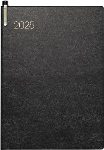 BRUNNEN Taschenkalender Mod. 731 2025 | A6, Kunstleder, schwarz