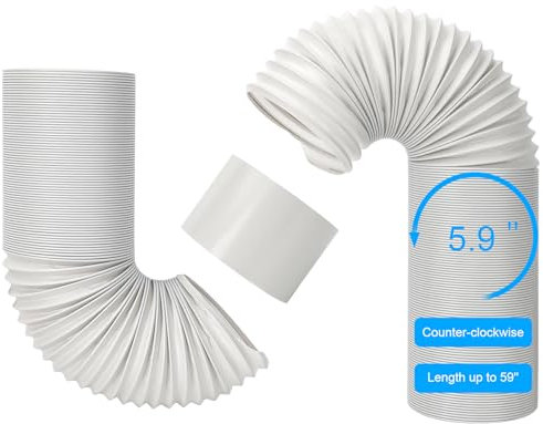 Kit di tubi flessibili portatili per condizionatore d'aria AC con accoppiatore, diametro 15 cm, con 2 tubi flessibili di lunghezza 150 cm e lunghezza 199,9 cm, tubo di scarico universale flessibile
