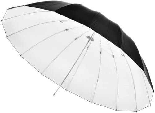 Ombrello Softbox per fotografia stroboscopico, 180 cm, per illuminazione di grandi eventi commerciali (bianco/nero)