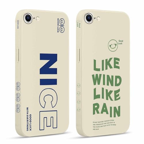 Pnakqil 2 stück Handyhülle für Apple iPhone 8/7/SE 2020/SE 2022 4,7, Mädchen Lächelndes Gesicht Hülle lustiges Funny Hülle Süßes Bemaltes Muster Aesthetic Design Stoßfest Kratzfest Case, 10