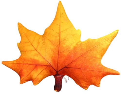 Herfair Blatt Dekokissen Plüsch Kissen, 3D Grün Pflanzen Wurfkissen Kreative Simulation Blätter Dekokissen Plüschtier Zierkissen Sofakissen für Auto, Schlafzimmer, Wohnzimmer (Bergahorn-Blatt)