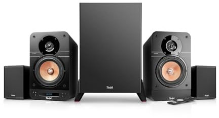 Teufel ULTIMA 25 AKTIV Surround 4.1 Soundsystem mit kabellosem Subwoofer und Satelliten - Aktive Regallautsprecher mit Bluetooth und integriertem AV-Receiver, Dolby Audio, DAB+, HDMI ARC CEC - schwarz