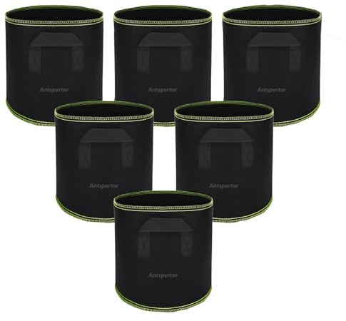 Antspertor 6 Stück Stofftopf 40l,Wiederverwendbare 40l Stofftopf,Pflanzsack 40l Mit Griffe