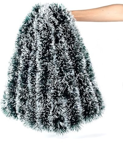 10M Weihnachtsgirlande, Grün Girlande Weihnachten, Metallisch Lametta Girlande Weihnachtsdeko Tannengirlande für Weihnachts Weihnachtsbaum, Party, Kranz, Outdoor Indoor Hochzeit, Weihnachtsfeier