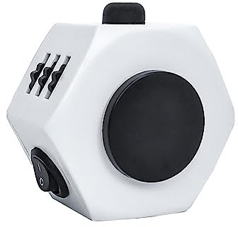 tuwiwol ABS Zauberwürfel einfarbig stilvoller Ersatz sechseckig leicht 7 in 1 Büro Dekompression Stressabbau Spielzeug Geschenk, Weiß schwarz