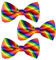 JEXOWIQ 3 pcs Pajarita,pajarita a rayas coloridas, pajarita española, corbata de camisa arcoíris, corbata de payaso,gay, accesorios de disfraz para bailes, carnaval, celebraciones