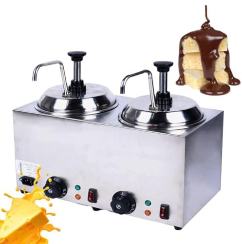 Hot Fudge Cheese Dispenser Sauce Warmer Electric Butter Condiment Dispenser with Containers for Buffet Restaurant
