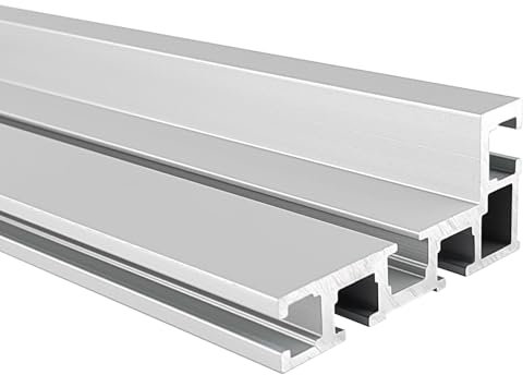 T Track per Banco Sega, Lega di Alluminio Tipo 75 400CM T Track, Calibro per Binario con Scanalatura a T Fai-da-te, Morsetto per Binario, per la Lavorazione del Legno, Accessori Recinzione (argento)