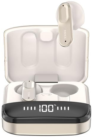 Mixx StreamBuds Ultra Hybrid True Wireless Earbuds, Bluetooth Wireless Earphones, 24-Hour Battery, Zinc Alloy Case, Customizable Sound with Mixx App, Rose Gold (Champagne)