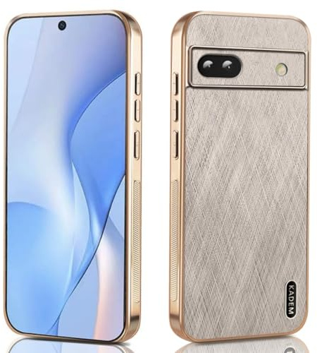 JNERBUYI Telefon Hülle für Google Pixel 8a, Stoßfeste Handyhülle mit Kratzfester, Galvanisierte Modische Schutzhülle für Geschäft Geeignet. Gold