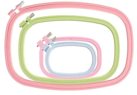 3 Stück Stickrahmen, quadratisch, ABS, Kreuzstich, Nähwerkzeug für Handarbeit, praktisches Nähen (mehrfarbig)