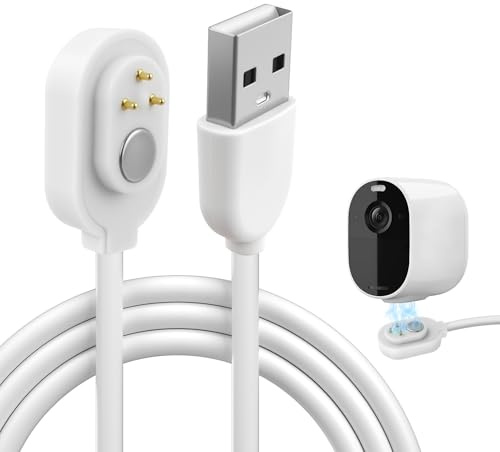 Ladekabel Magnetisches für Arlo Ultra 1 2 Pro 3 4 5 300cm/10FT, Magnetkabel USB Innen Außenüberwachungskameras, Ladegerät Kabel Wetterfest Schnellladung