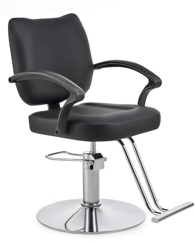 CO-Z Friseurstuhl Friseurstühle 360° Drehbar 15cm Höhenverstellbar, Hydraulischer Barberstuhl mit Gewichtetem Stahlsockel, 250 kg Tragkraft, Frisörstuhl für Schönheitssalon Friseursalon Tattoo-Studio