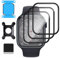 Lutree Pellicola Protettiva per Apple Watch Series 9/8/7 41mm, 3 Pezzi HD Anti Graffio Facile da Installare Flessibile Film, 3D Piena Copertura Anti-Impronte Protezione Schermo