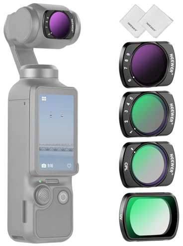 NEEWER Variables ND + CPL + UV Filterset, kompatibel mit DJI Osmo Pocket 3 / Pocket 4 / Xtra Muse, HD ND2-32/ND64-512 Neutraldichtefilter – Zubehör für Action Kameraobjektive