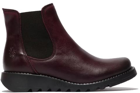 Fly Womens SALV Chelsea Leather Ankle Casual Wedge Heel Boots