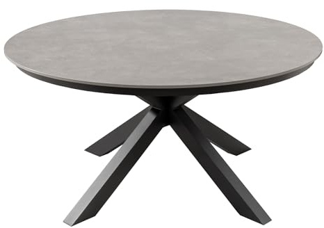 Riess Ambiente Runder Outdoor Esstisch Galaxy - 120cm - Graphit anthrazit - Keramik Aluminium Gartentisch Terrasse