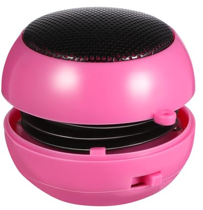 GRIRIW Mini Haut-Parleur USB Rechargeable Rose avec Entrée Audio 35 MM Haut-Parleur Externe Portable Compact pour Bureau Maison et École Compatible Dc500