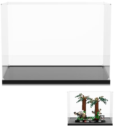 NOVDA Acryl-Vitrine kompatibel mit lego Endor Speeder Chase Diorama 75353, staubdichte Vitrine für 75353, Größe: 31 x 20 x 21 cm