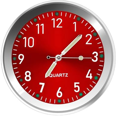 Mini Uhr, Selbstklebende Mini Auto Uhr, Uhr Klein, Kleine für Auto mit Clip und Klebepad, Kompakte Au to Uhren mit Leuchtzeigern, Dekorative U hr Auto Armaturenbrett, Stoßfest und Langlebig