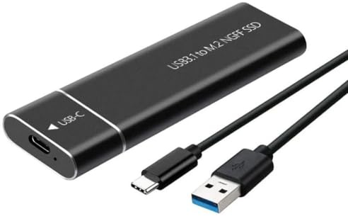 Portable Mobile Solid State Drive, Aluminum USB 3.1 Gen 1 M.2 NGFF SSD Enclosure Adapter, Up to 3.0 High-Speed Transmission, External Solid State Drive Enclosure Reader for Smartphone, Tablet (Black)