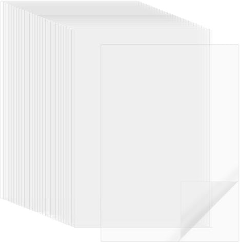 BENECREAT 50 hojas de pegatinas de vinilo transparente, 30 x 21 cm, láminas de laminación transparentes impermeables para certificados, fotos, obras de arte, material de oficina, 0,5 mm de grosor