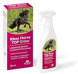 NBF Lanes | Ribes Horse TOP Crine, Lozione Districante e Lucidante per Cavalli, per Coda e Criniera, Azione Dermoprotettiva con Ingredienti Nutrienti e Condizionanti, 750 ml