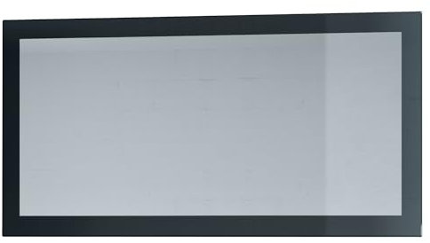 Vladon Spiegel Lima, Made in Germany, Wandspiegel mit Rahmen im modernen Stil, Schwarz Hochglanz (110 x 52 cm)