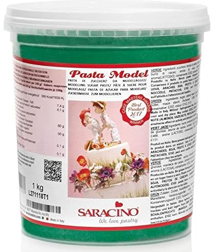 Saracino Fondant Model Grün Zum Modellieren 1 kg Glutenfrei Made In Italy