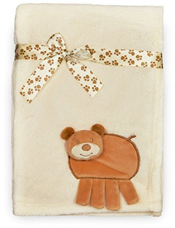 smileBaby superweiche Babydecke besonders kuschelig 100x75cm beige Bär 4 Beine