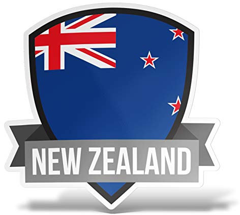erreinge Aufkleber Neuseeland-Flaggen-Aufkleber Schild geformtes PVC für Abziehbild Tapete Auto Moto Helmet Camper Laptop - 35 cm
