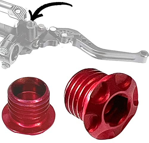 F26 SL Canti Stopfen (Rot, M10x1.25 Motorrad Spiegel Linksgewinde)