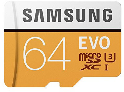 Samsung EVO 64 GB microSDXC UHS-I U3 100 MB/s Full HD & 4K UHD Memory Card with Adapter (MB-MP64GA)