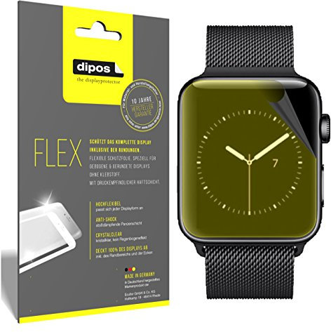 dipos I 3X Pellicola Protettiva Compatibile con Apple Watch Series 3 38mm - Rivestimento del Display al 100% - Pellicola di Protezione