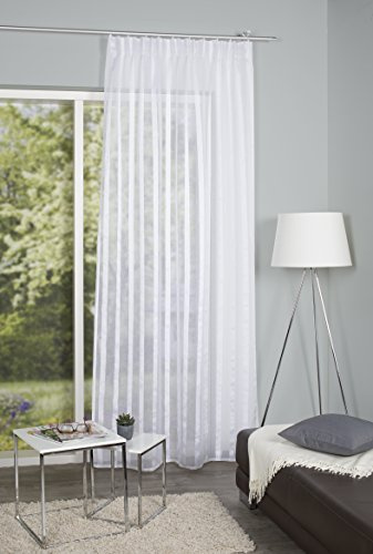 Home fashion Kombibandschal Längsstreifen, Polyester, Weiß, 245 x 140 cm