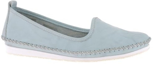 Andrea Conti Damen Slipper Mokassin aus weichem Leder im Boho Style 0027449, Größe:40 EU, Farbe:Blau