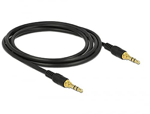 Delock Klinkenkabel Audio-Kabel 3,5 mm 3 Pin Stecker > Stecker 2 m schwarz