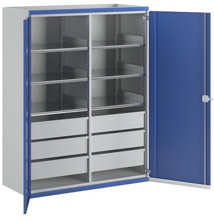 ANKE | Schwerlastschrank Jumbo mit Trennwand | 6 Schubladen à 180 mm | HxBxT 1950 x 1484 x 690 mm