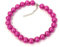 Caprilite gigante grande 18 mm perla sintetica con perline collana statement choker vintage – fucsia rosa