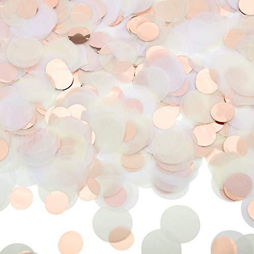 Round Tissue Paper Table Confetti Dots for Wedding Birthday Party Decoration, 1.76 oz (White Ivory Champagne, 2.5cm)