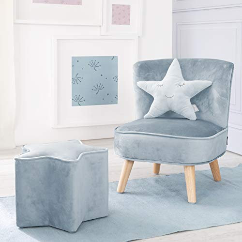 roba Kindersitzgruppe „Lil Sofa” inkl. Kindersessel, Sternenhocker & Dekokissen Stern in hellblau/sky