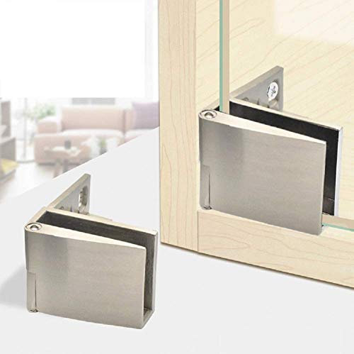1 Paar/rahmenloses Glastürscharnier Weinschrank Weinschrank Vitrine eingebettetes seitlich montiertes Glastürscharnier Nickel gebürstet