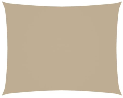 vidaXL Toldo Parasol Lona Protector Solar Sombra de Patio Jardín Terraza Balcón Parque Exterior de Vela Rectangular Tela Oxford Beige 3,5x4,5 m