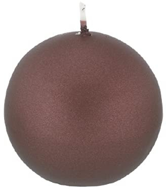 Kugelkerzen Burgundy Rot/Braun mit Metalleffekt (Metallic Matt), Ø 6 cm, 12 Stück
