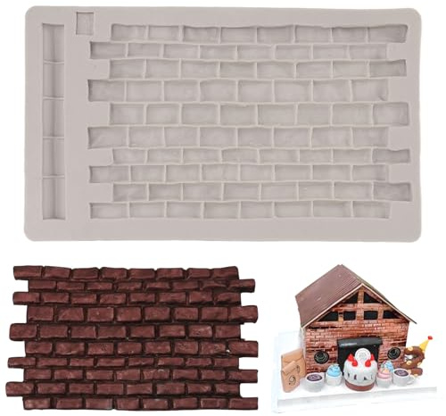 Tapis de Texture Fondant, 2PCS moule de tapis de mur de briques de Silicone moule de conception de Texture réutilisable gâteau de gaufrage de bricolage doux Design pour le chocolat