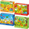 QUOKKA Puzzle ab 4 5 6 Jahre - 4x60 Teile Rahmenpuzzle Spiele für Jungen und Mädchen - Bunte Puzzle mit Ozean Wilden und Häuslichen Tieren - Geschenk Spielzeug für Kinder 3 7 Jahre