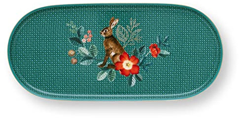 Pip Studio 51018133 Winter Wonderland Platte oval rabbit green 25x12cm (1 Stück)