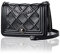 Umhängetasche Damen Handtasche Klein Schwarz - Vegan Leder Feste Schultertasche - Kleine Kette Schulterriemen Abendtasche - Reißverschluss Tasche Damen - City Clutch Party Zip Crossbody Bag Mode
